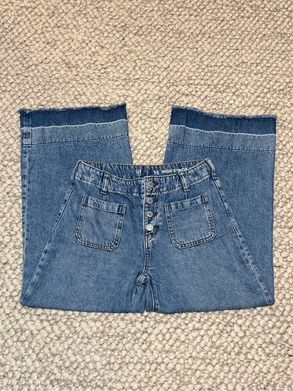 GAP Kids High Rise Stride Wide-Leg Ankle Jeans